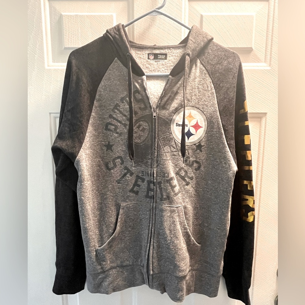 Team Apparel Pittsburgh Steelers NFL Lightweight Zip Hoodie Size M